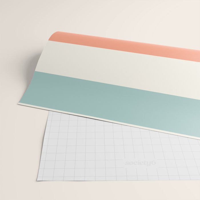 Orange, turquoise and cream stripes Wrapping Paper Gallery Image 2