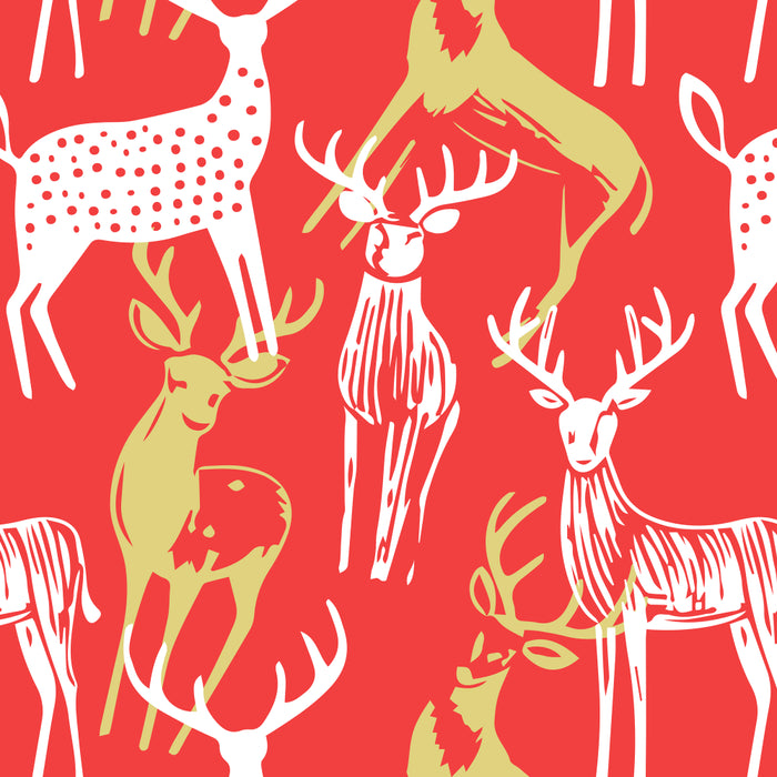 Red christmas reindeer animal pattern Coffee Mug Gallery Image 2