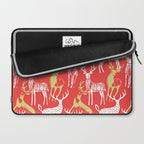Red christmas reindeer animal pattern Laptop Sleeve Gallery Image 2