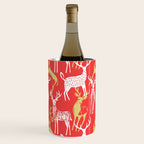 Red christmas reindeer animal pattern Wine Chiller Gallery Image 3