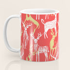 Red christmas reindeer animal pattern Coffee Mug Gallery Image 3