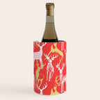 Red christmas reindeer animal pattern Wine Chiller Gallery Image 1