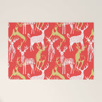 Red christmas reindeer animal pattern Welcome Mat Gallery Image 1