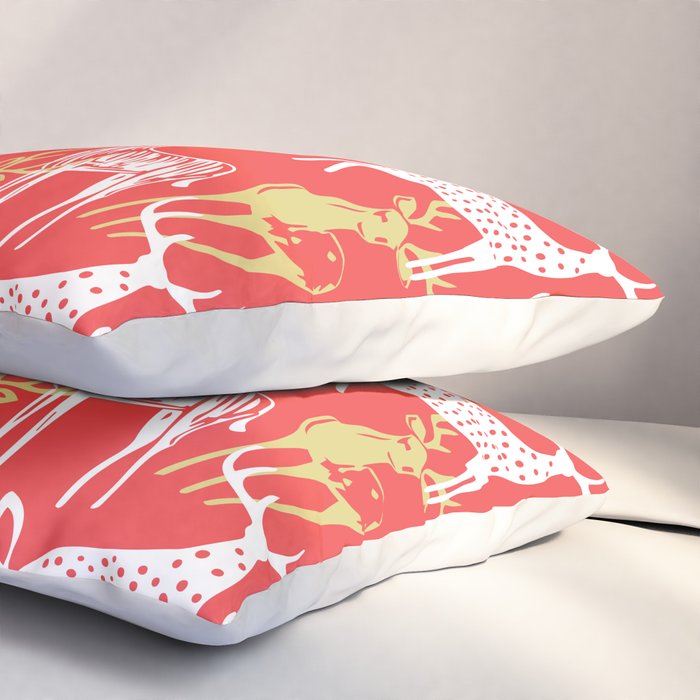 Red christmas reindeer animal pattern Pillow Sham Gallery Image 3