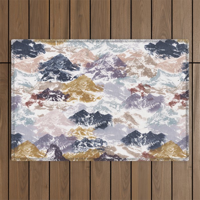Abstract Colorful mountains C Outdoor Rug Gallery Image 1
