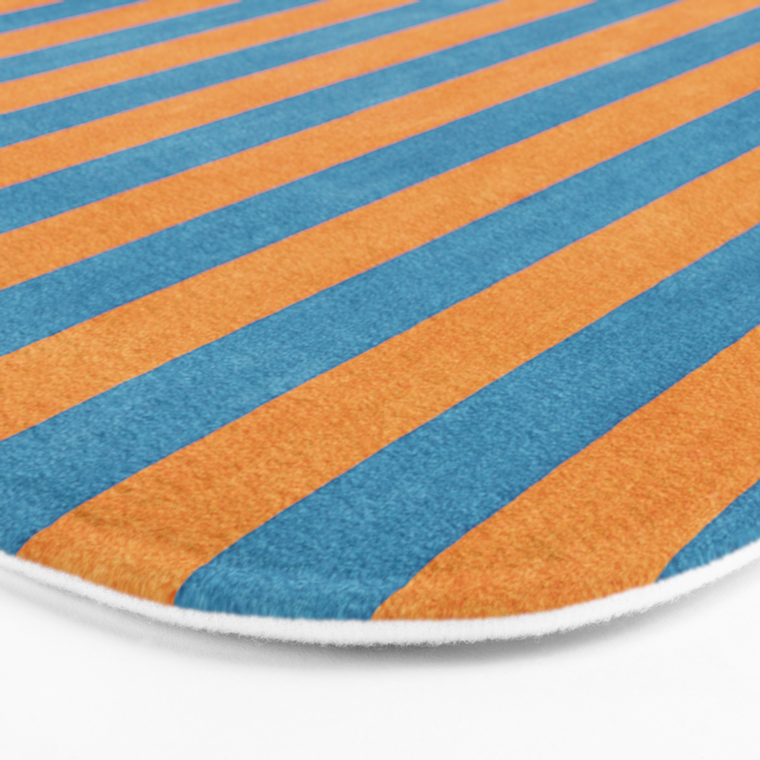 STRIPES - 005 - blue and orange Bath Mat Gallery Image 3