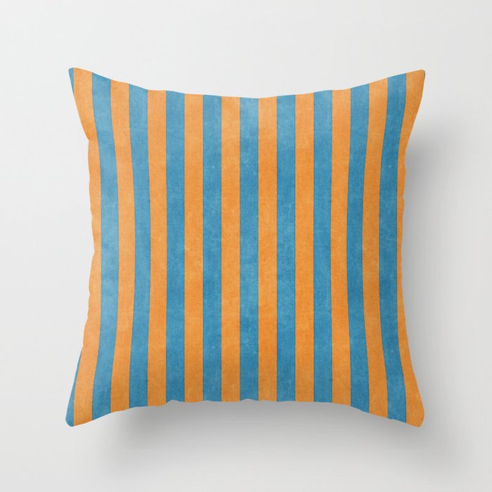 STRIPES - 005 - blue and orange Throw Pillow Gallery Image 6