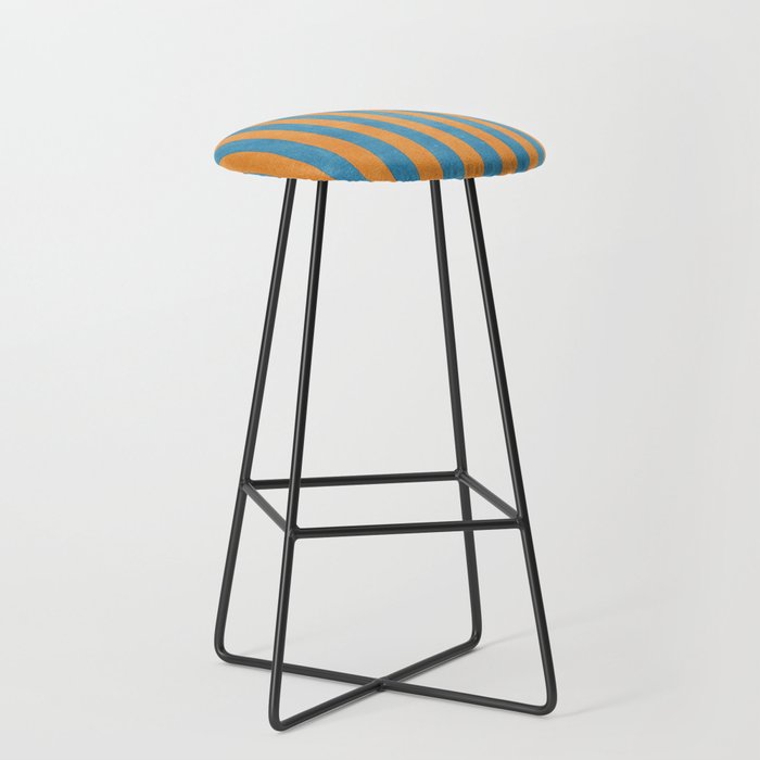 STRIPES - 005 - blue and orange Stool Gallery Image 1