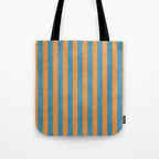 STRIPES - 005 - blue and orange Tote Bag Gallery Image 1