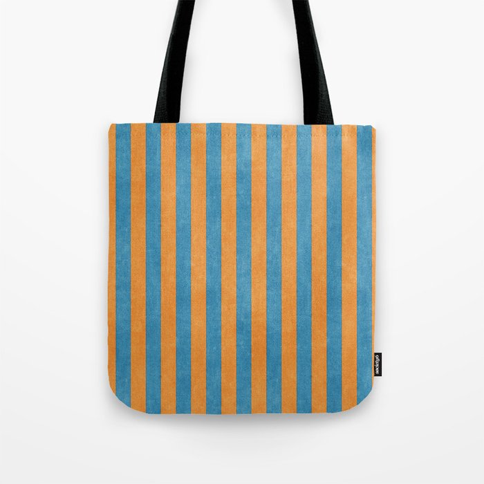 STRIPES - 005 - blue and orange Tote Bag Gallery Image 1