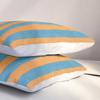 STRIPES - 005 - blue and orange Pillow Sham Gallery Image 3