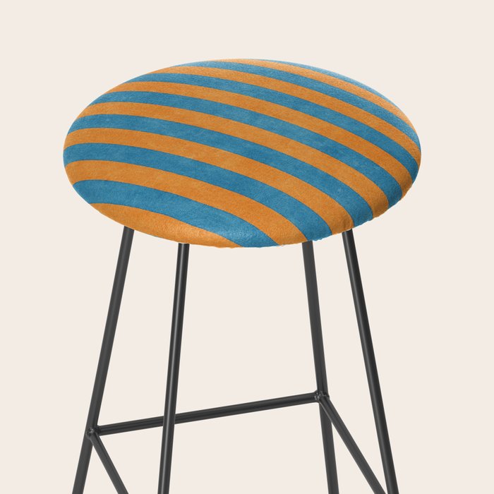 STRIPES - 005 - blue and orange Stool Gallery Image 2