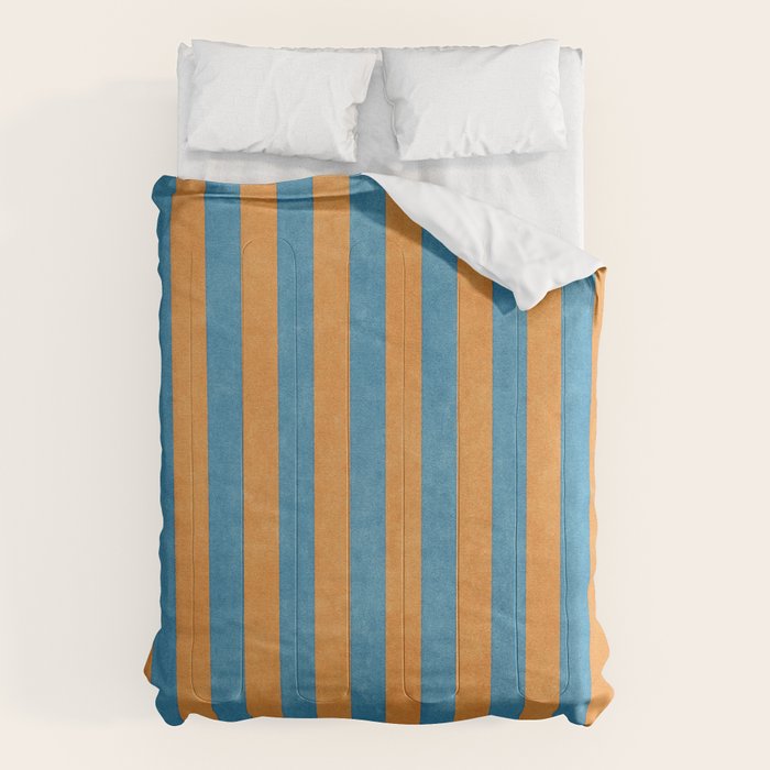 STRIPES - 005 - blue and orange Comforter Gallery Image 1