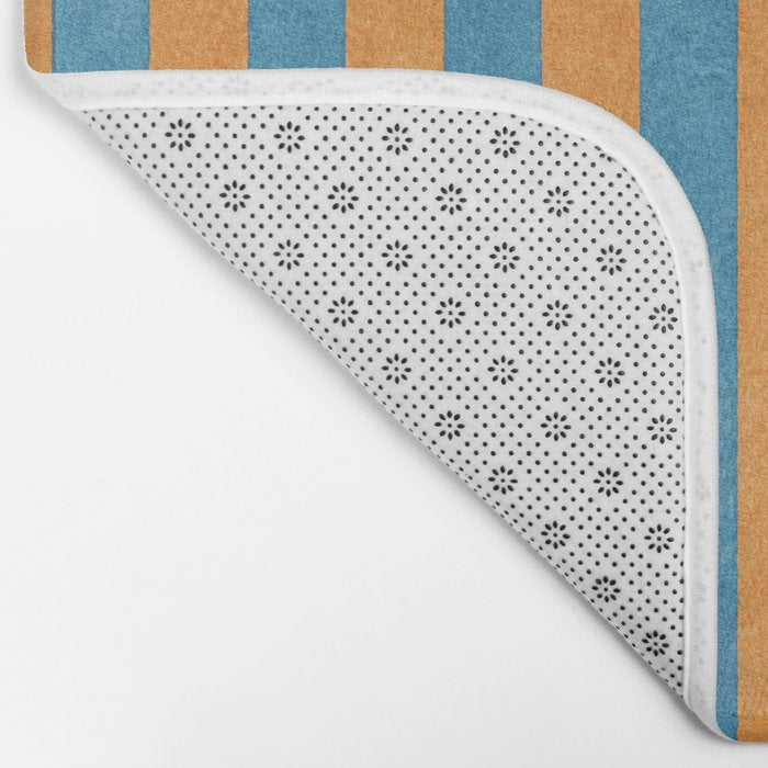STRIPES - 005 - blue and orange Bath Mat Gallery Image 2