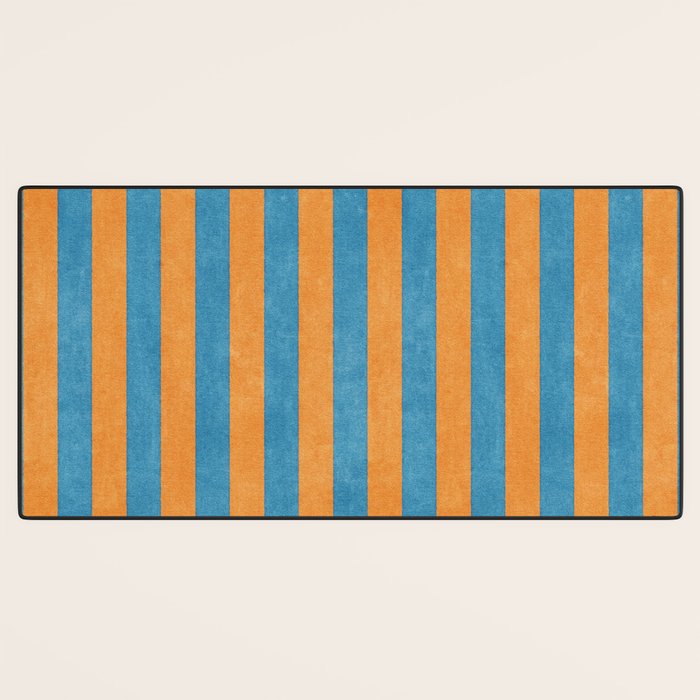 STRIPES - 005 - blue and orange Desk Mat Gallery Image 3