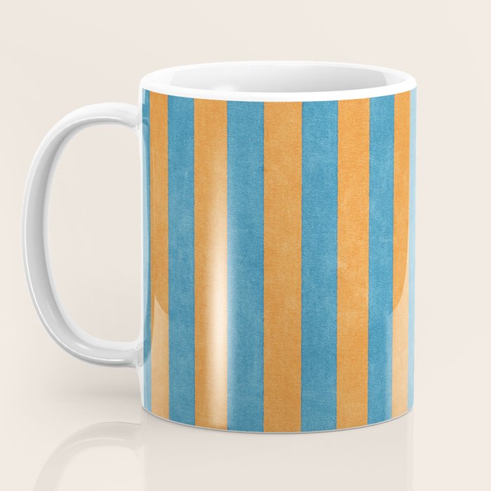 STRIPES - 005 - blue and orange Coffee Mug Gallery Image 3