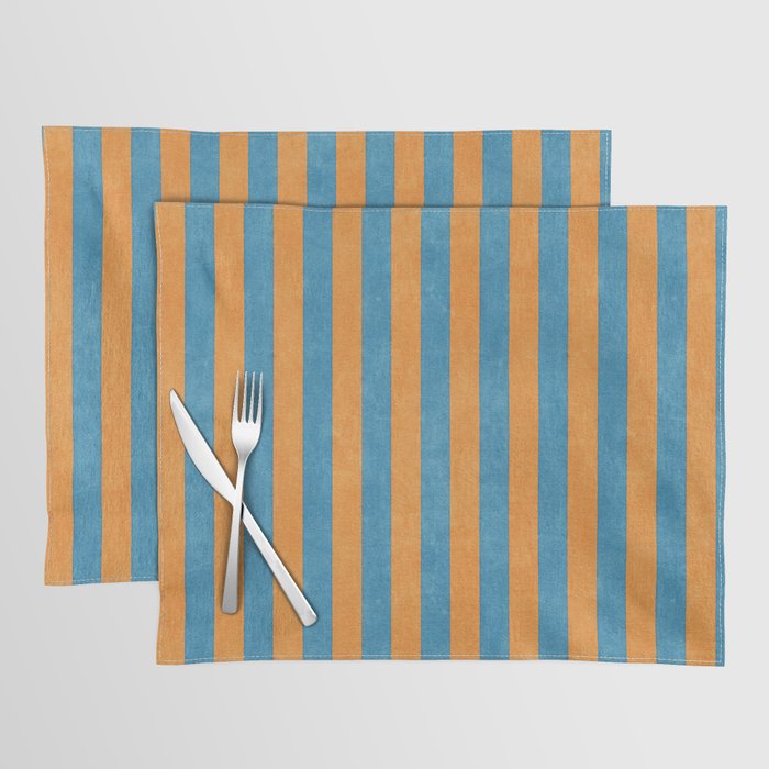 STRIPES - 005 - blue and orange Placemat Gallery Image 1