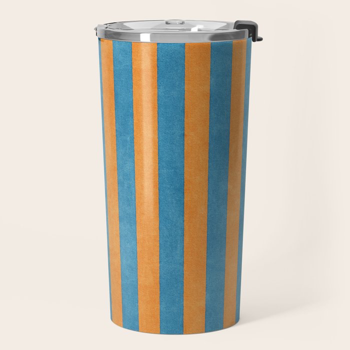 STRIPES - 005 - blue and orange Travel Mug Gallery Image 2