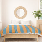 STRIPES - 005 - blue and orange Duvet Cover Gallery Image 3