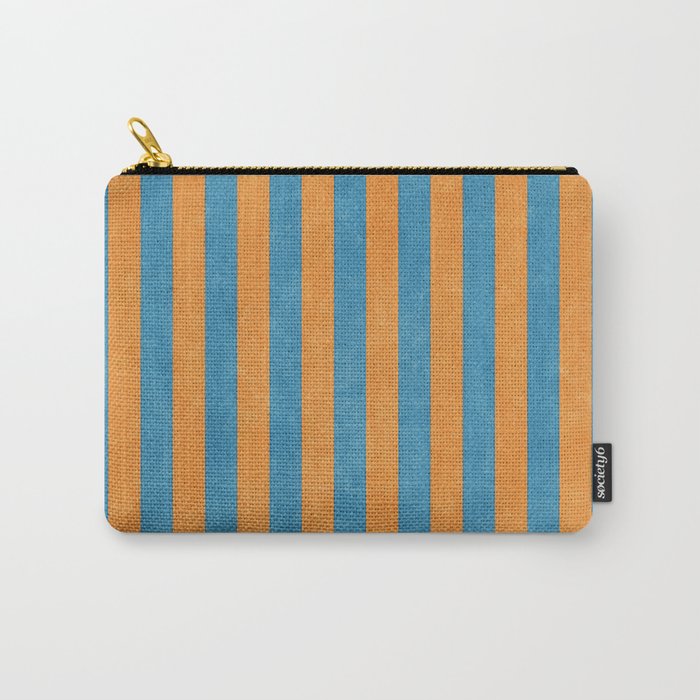 STRIPES - 005 - blue and orange Carry All Pouch Gallery Image 1