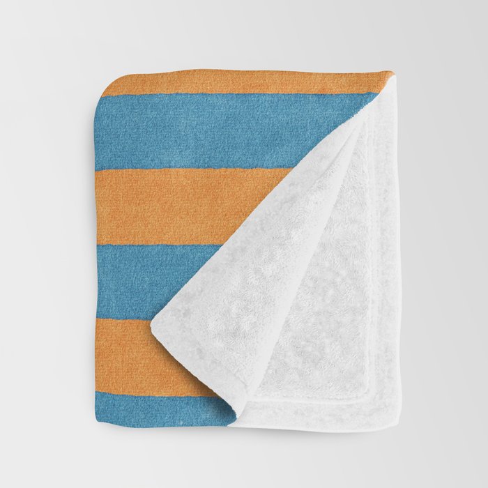STRIPES - 005 - blue and orange Throw Blanket Gallery Image 3