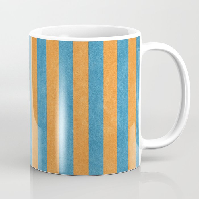 STRIPES - 005 - blue and orange Coffee Mug Gallery Image 1