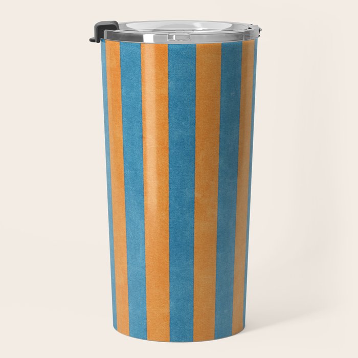 STRIPES - 005 - blue and orange Travel Mug Gallery Image 3