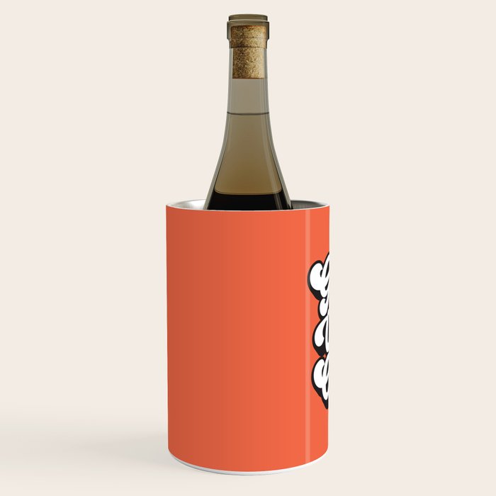 GOOD VIBES ONLY orange red black and white Wine Chiller Gallery Image 2