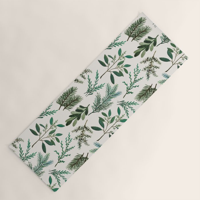 Winter Branch Pattern Yoga Mat Gallery Image 1