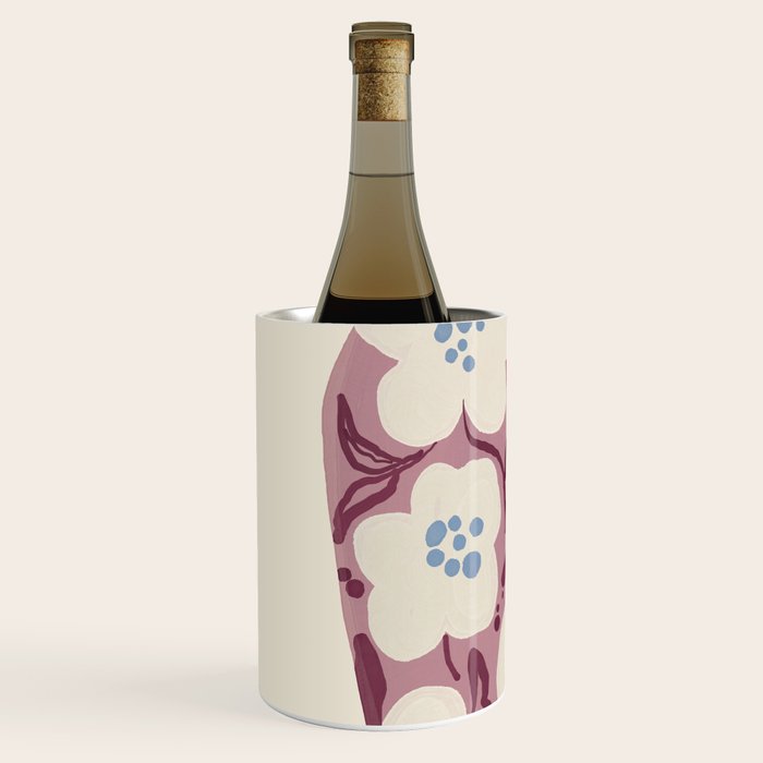 Floral Painted Folk Vase Wine Chiller Gallery Image 2