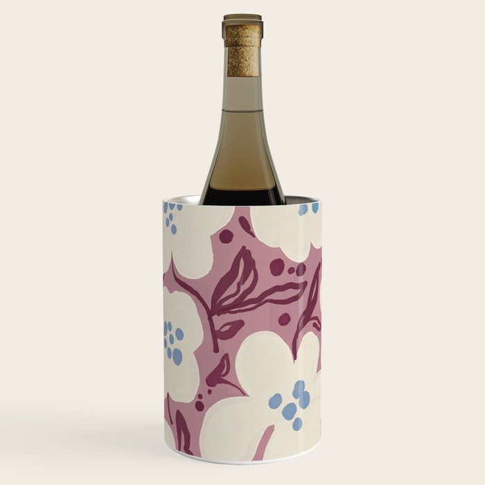 Floral Painted Folk Vase Wine Chiller Gallery Image 1