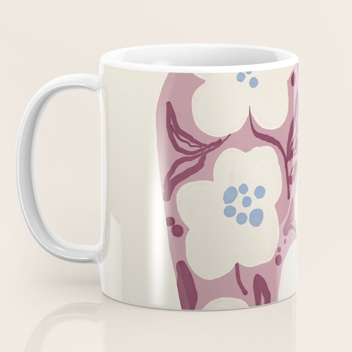 Floral Painted Folk Vase Coffee Mug Gallery Image 3