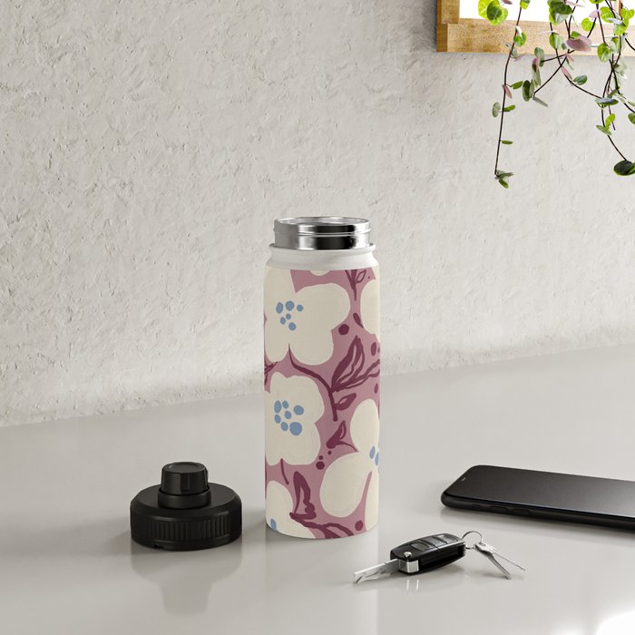 Floral Painted Folk Vase Water Bottle Gallery Image 4