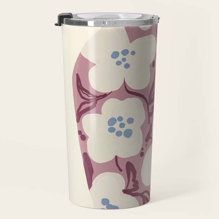 Floral Painted Folk Vase Travel Mug Gallery Image 3
