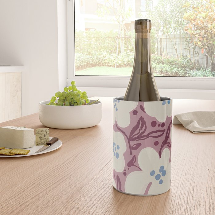 Floral Painted Folk Vase Wine Chiller Gallery Image 4