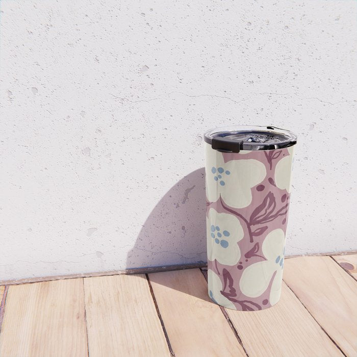 Floral Painted Folk Vase Travel Mug Gallery Image 4