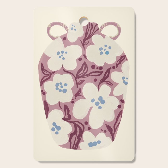 Floral Painted Folk Vase Cutting Board Gallery Image 1