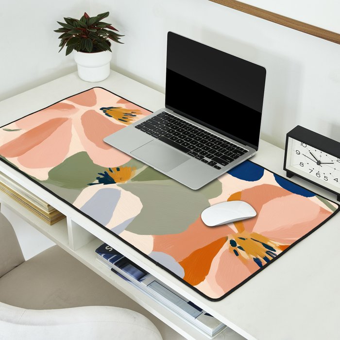 Soft Abstract Floral Garden I Desk Mat Gallery Image 2