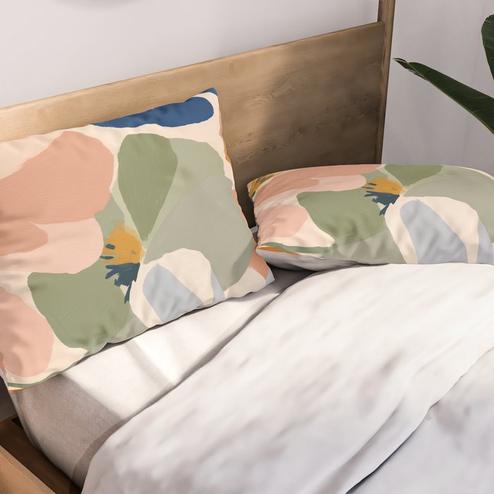 Soft Abstract Floral Garden I Pillow Sham Gallery Image 2