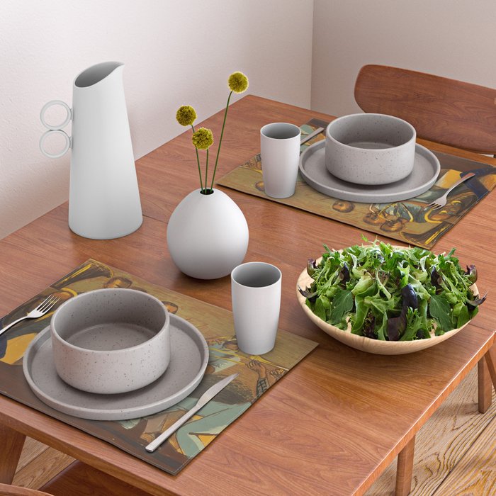 African American Masterpiece 'Harlem Musicians' WPA musical painting by Elizabeth Olds Placemat Gallery Image 2