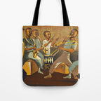 African American Masterpiece 'Harlem Musicians' WPA musical painting by Elizabeth Olds Tote Bag Gallery Image 1