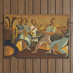 African American Masterpiece 'Harlem Musicians' WPA musical painting by Elizabeth Olds Outdoor Rug Gallery Image 1
