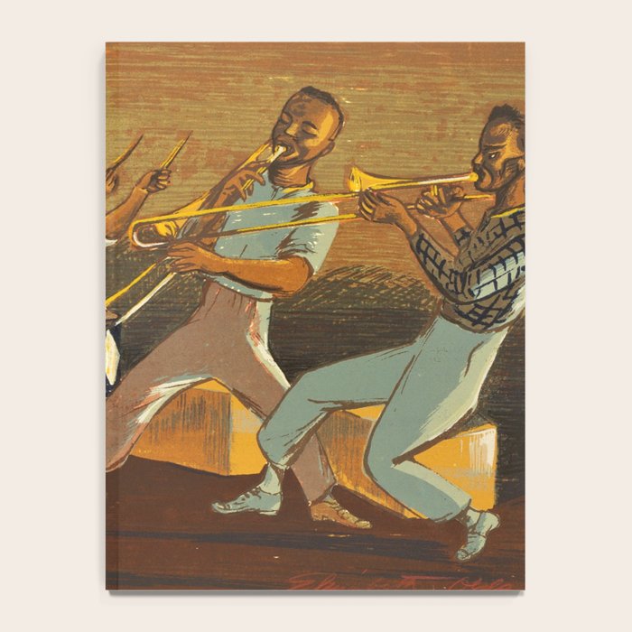 African American Masterpiece 'Harlem Musicians' WPA musical painting by Elizabeth Olds Notebook Gallery Image 4