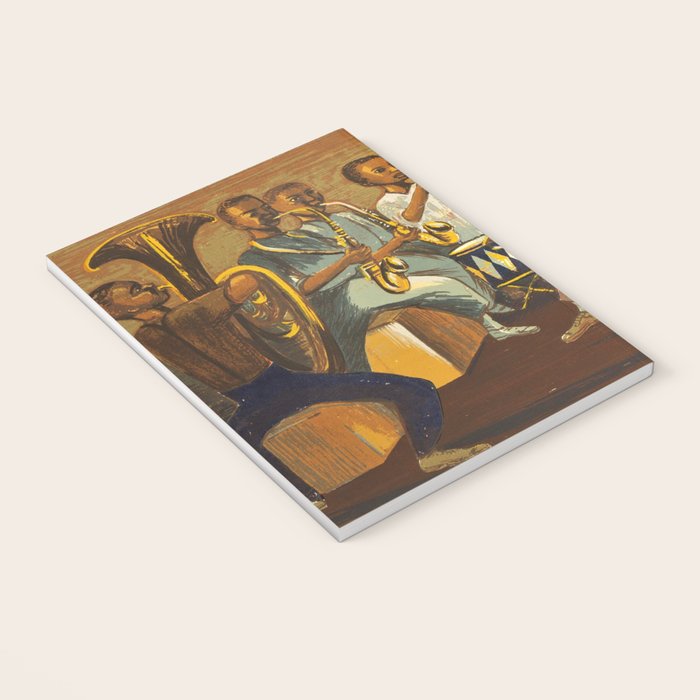 African American Masterpiece 'Harlem Musicians' WPA musical painting by Elizabeth Olds Notebook Gallery Image 3