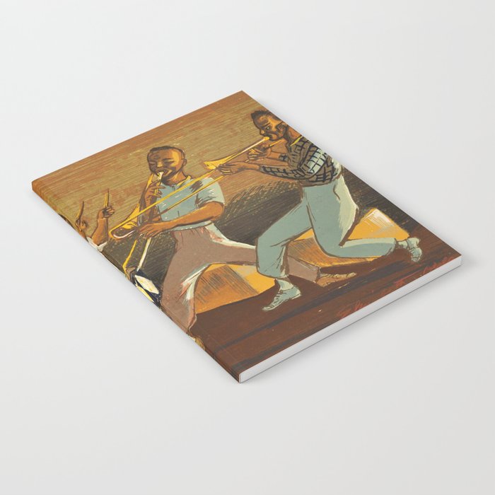 African American Masterpiece 'Harlem Musicians' WPA musical painting by Elizabeth Olds Notebook Gallery Image 1