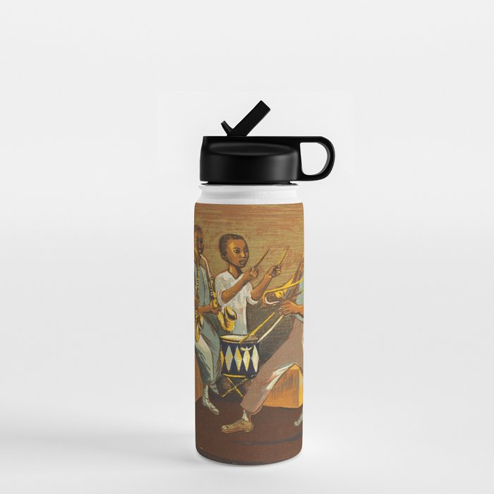 African American Masterpiece 'Harlem Musicians' WPA musical painting by Elizabeth Olds Water Bottle Gallery Image 1