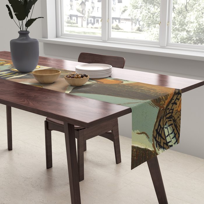 African American Masterpiece 'Harlem Musicians' WPA musical painting by Elizabeth Olds Table Runner Gallery Image 2