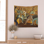 African American Masterpiece 'Harlem Musicians' WPA musical painting by Elizabeth Olds Wall Tapestry Gallery Image 2