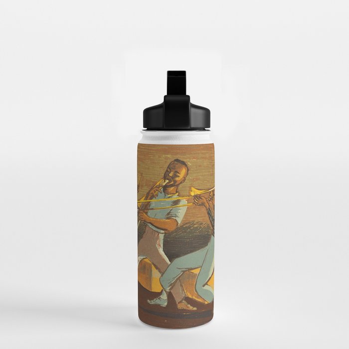 African American Masterpiece 'Harlem Musicians' WPA musical painting by Elizabeth Olds Water Bottle Gallery Image 2