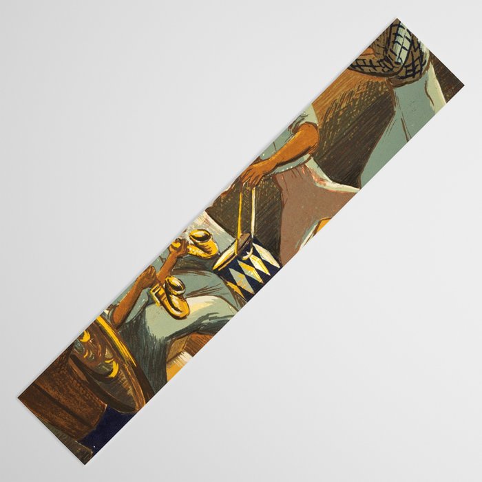 African American Masterpiece 'Harlem Musicians' WPA musical painting by Elizabeth Olds Table Runner Gallery Image 3